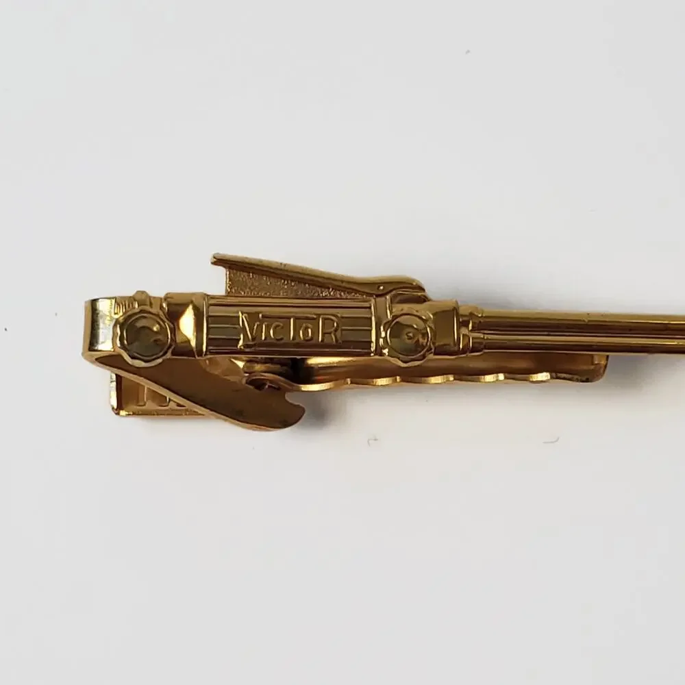 Vintage Victor Cutting Torch Gold Tone Tie Clip